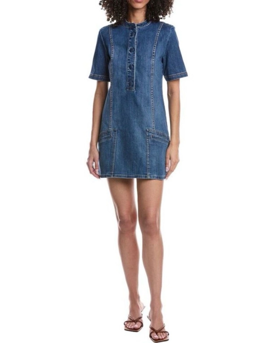 NEW Ramy Brook Denim Skylar Short Sleeve Mini Dress SIZE 27 (4)